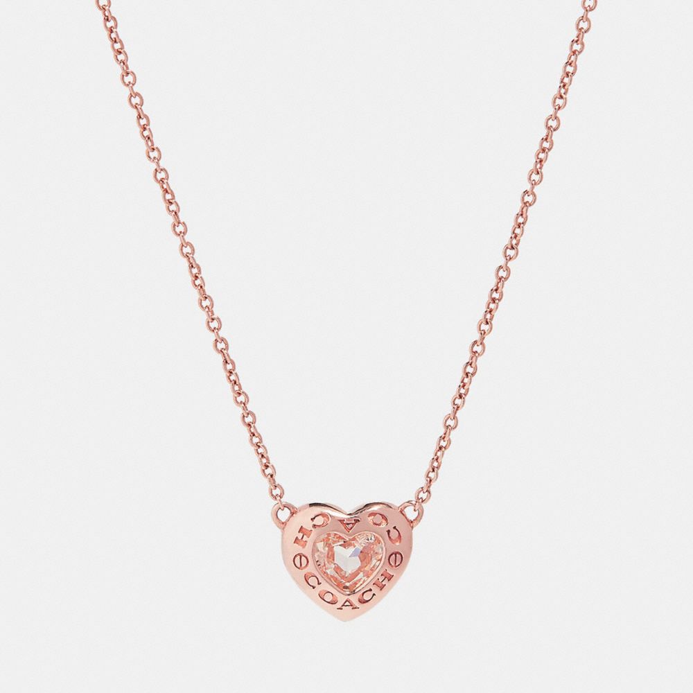 COACH F27135 - OPEN CIRCLE HEART NECKLACE ROSEGOLD