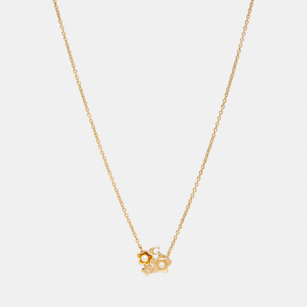 COACH F27168 BLOOMING FLORA CLUSTER NECKLACE GOLD