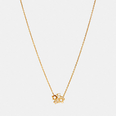 COACH F27168 BLOOMING FLORA CLUSTER NECKLACE GOLD