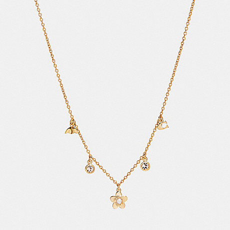 COACH BLOOMING FLORA CHARM NECKLACE - GOLD - f27170