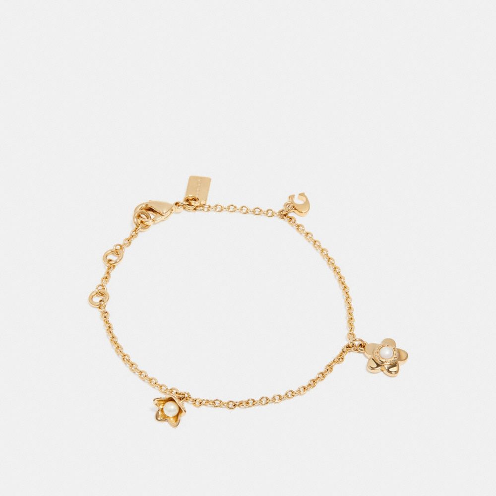 BLOOMING FLORA CHAIN BRACELET - GOLD - COACH F27176
