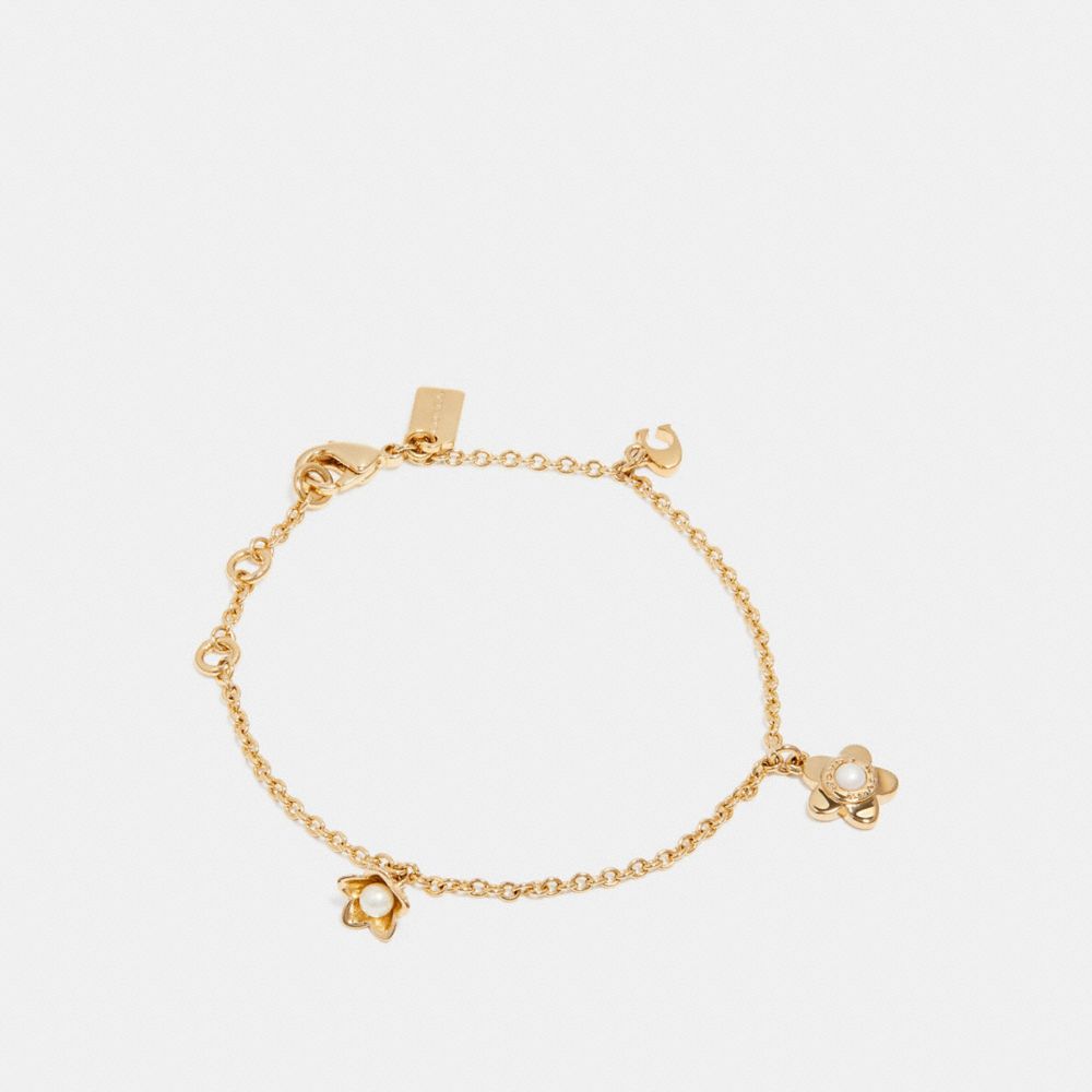 COACH F27176 - BLOOMING FLORA CHAIN BRACELET - GOLD | COACH ACCESSORIES