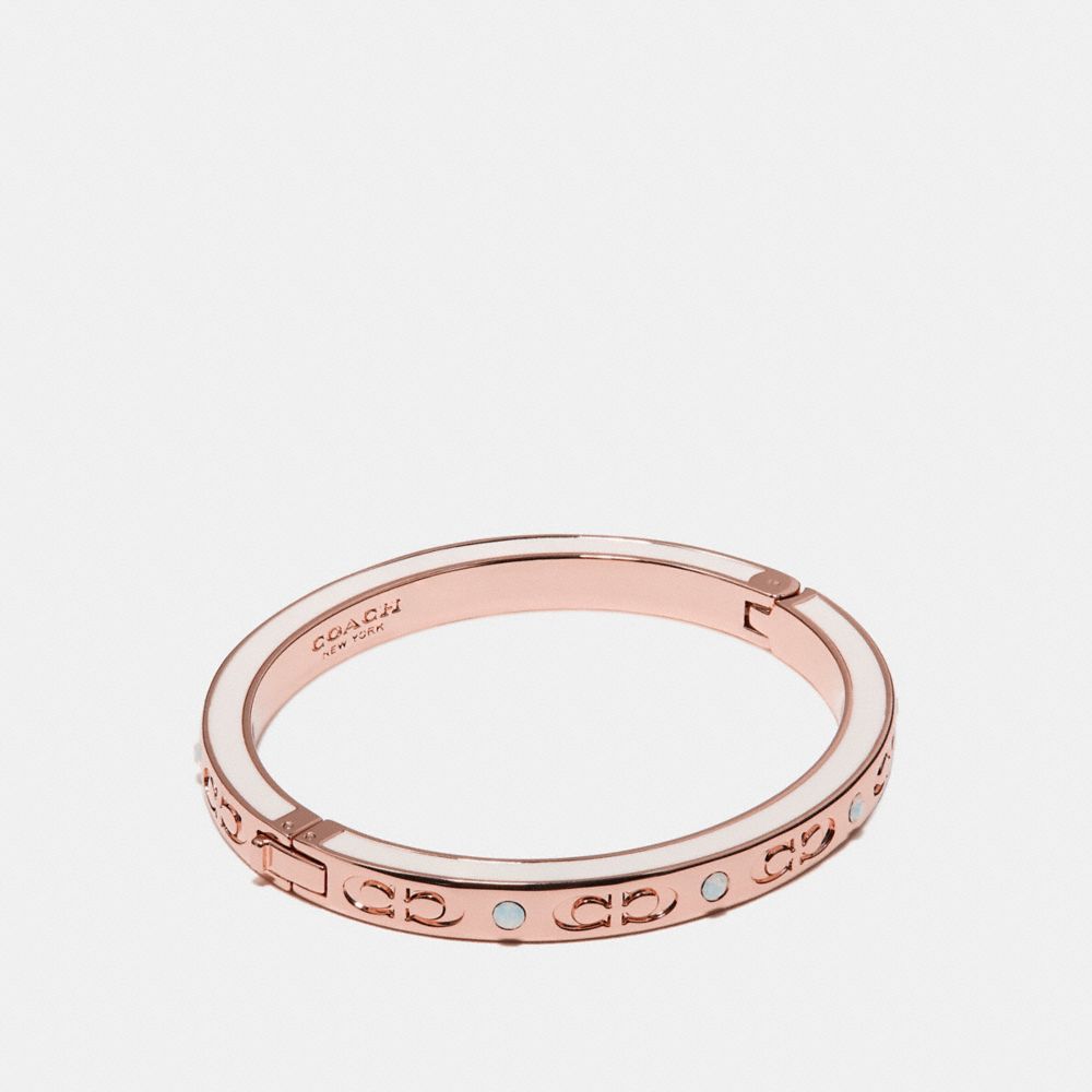 COACH f27177 KISSING C HINGED BANGLE CHALK/ROSEGOLD