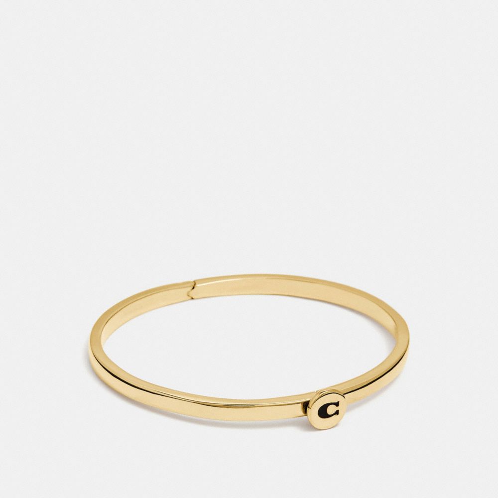 SIGNATURE HINGED BANGLE - f27186 - GOLD