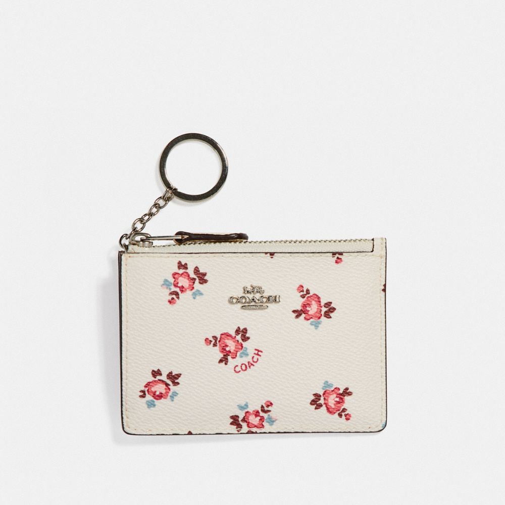 MINI SKINNY ID CASE WITH FLORAL BLOOM PRINT - F27275 - SV/CHALK FLORAL BLOOM