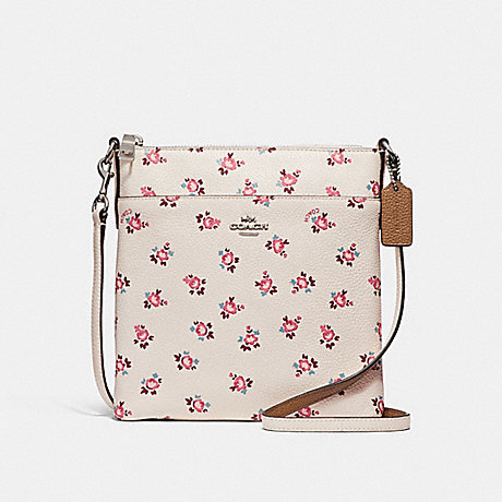 COACH MESSENGER CROSSBODY WITH FLORAL BLOOM PRINT - CHALK FLORAL BLOOM/SILVER - F27278
