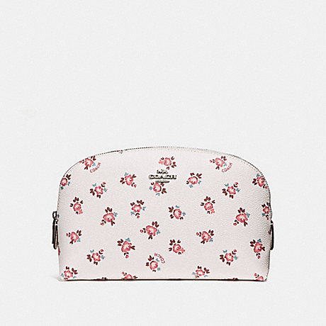 COACH F27279 COSMETIC CASE 22 WITH FLORAL BLOOM PRINT CHALK FLORAL BLOOM/SILVER