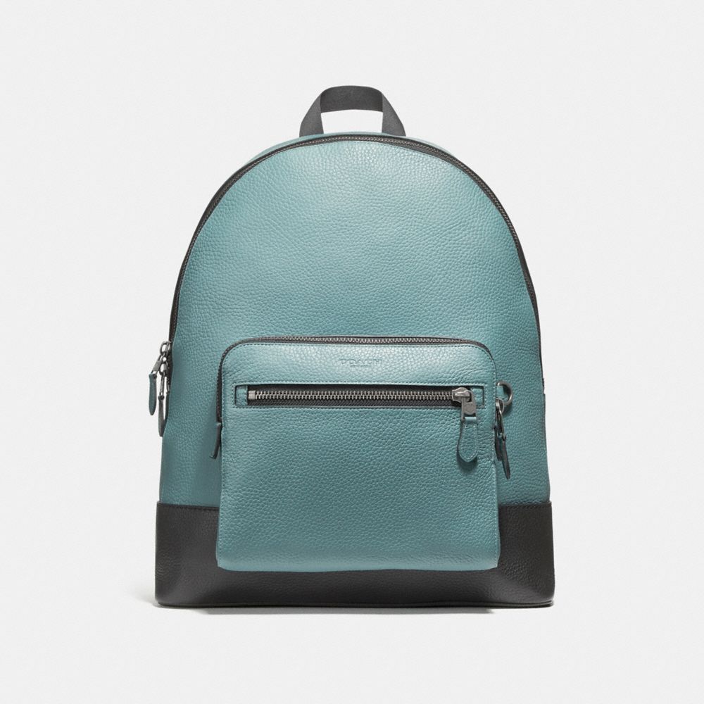 WEST BACKPACK IN COLORBLOCK - COACH f27287 - SLATE/BLACK/BLACK  ANTIQUE NICKEL