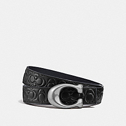 SIGNATURE BUCKLE REVERSIBLE BELT, 32MM - BLACK/NAVY NICKEL - COACH F27292