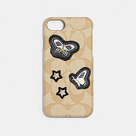 COACH SIGNATURE IPHONE 7/X CASE WITH PRETTY PRAIRIE PATCHES - IVORY/MULTICOLOR - F27333