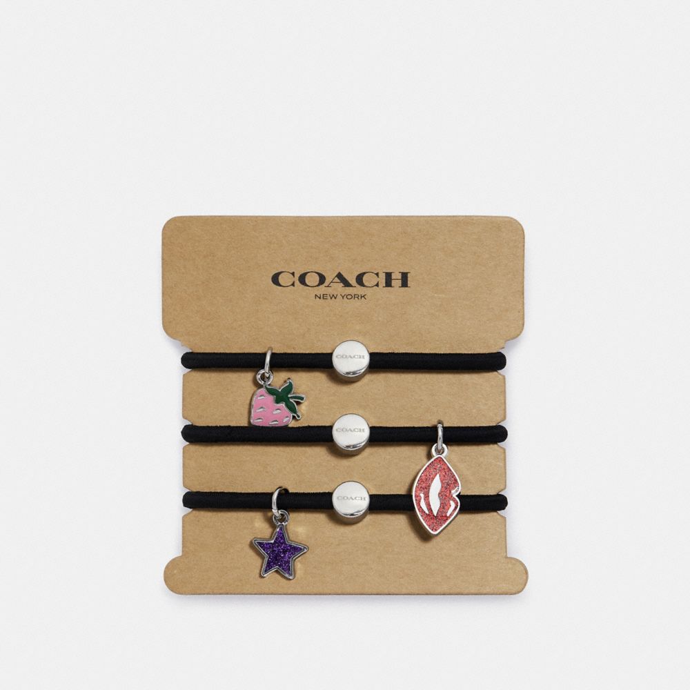 COACH STRAWBERRY CHARMS HAIR TIES - MULTICOLOR - f27335