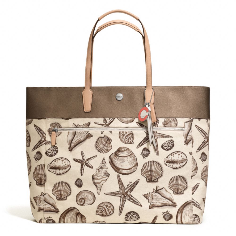 RESORT SHELL PRINT LARGE TOTE - f27347 - F27347SVNP