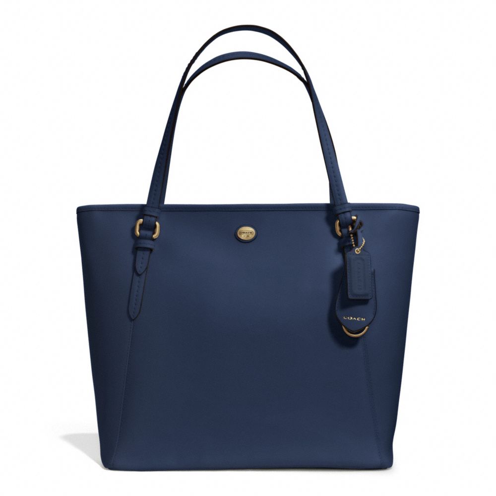 COACH F27349 - PEYTON LEATHER ZIP TOP TOTE INK BLUE