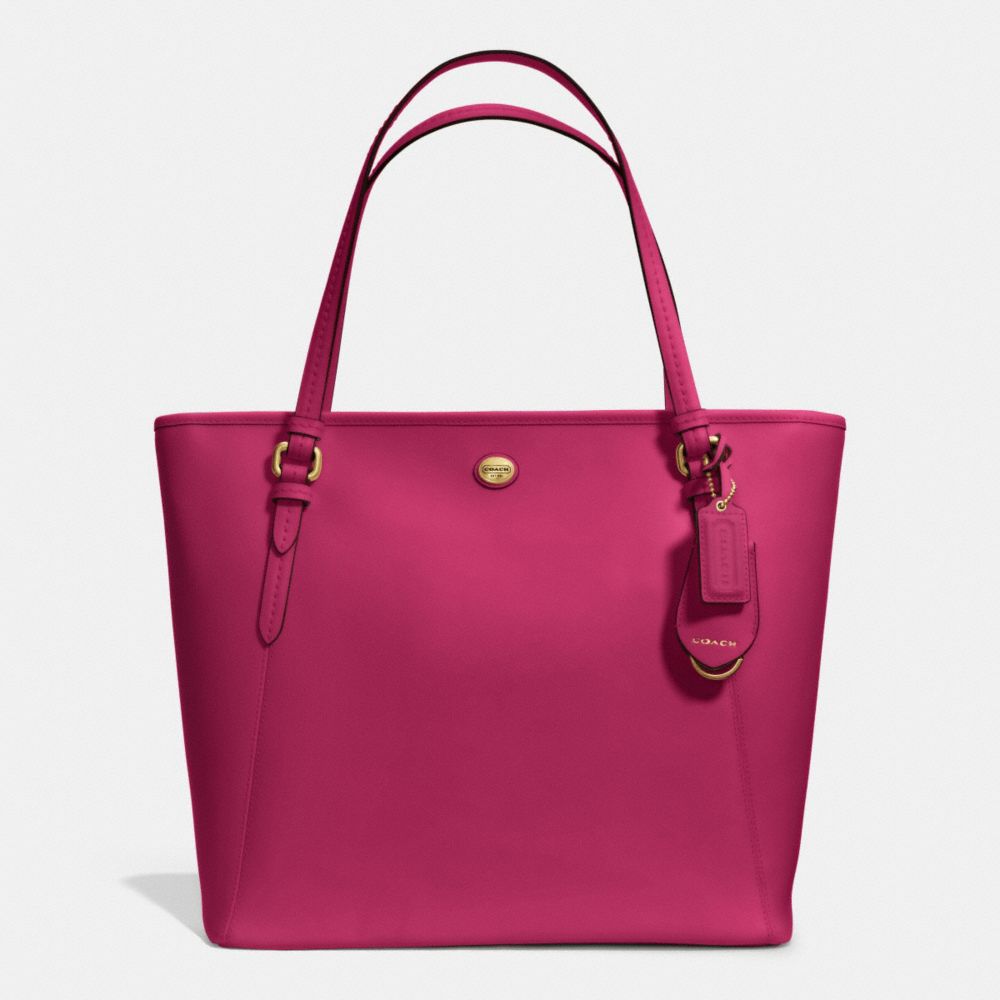 COACH F27349 - PEYTON LEATHER ZIP TOP TOTE IM/BERRY