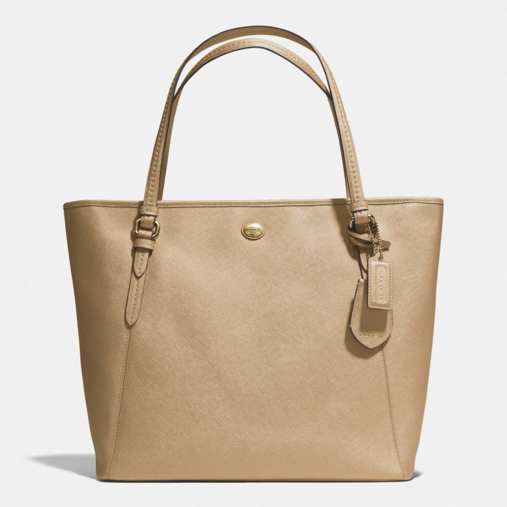 COACH PEYTON LEATHER ZIP TOP TOTE - IM/GOLD - F27349