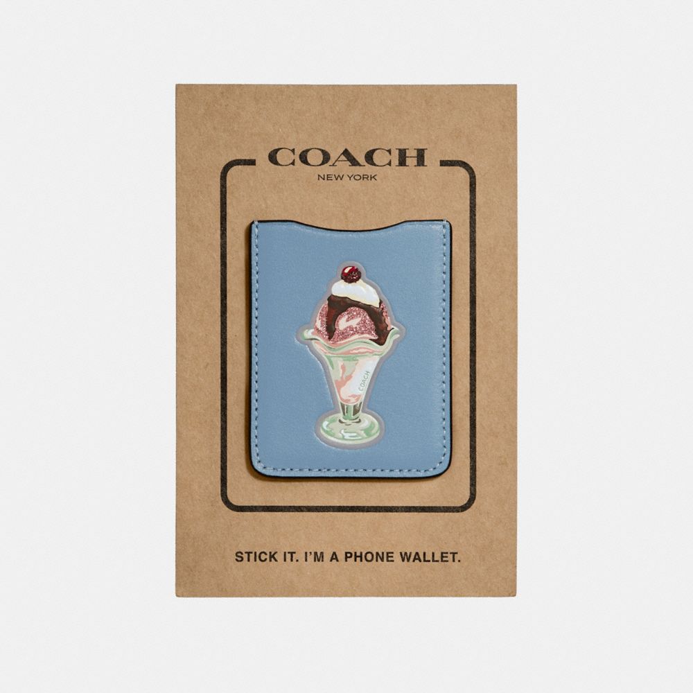 COACH F27378 Ice Cream Sundae Phone Pocket Sticker MULTICOLOR