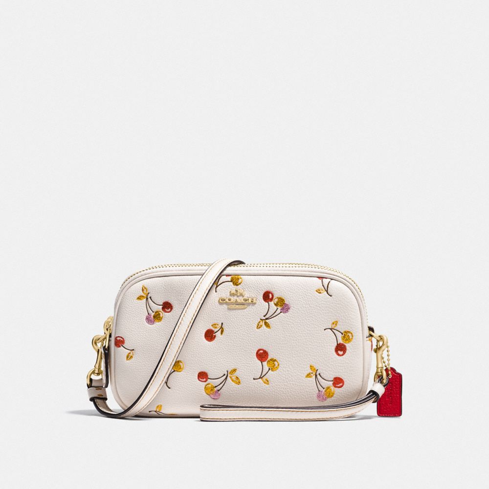 COACH F27402 SADIE CROSSBODY CLUTCH WITH CHERRY PRINT LI/CHALK