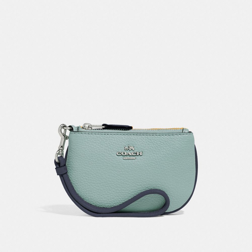 COACH COIN CASE IN COLORBLOCK - SILVER/BLUE MULTI - f27479