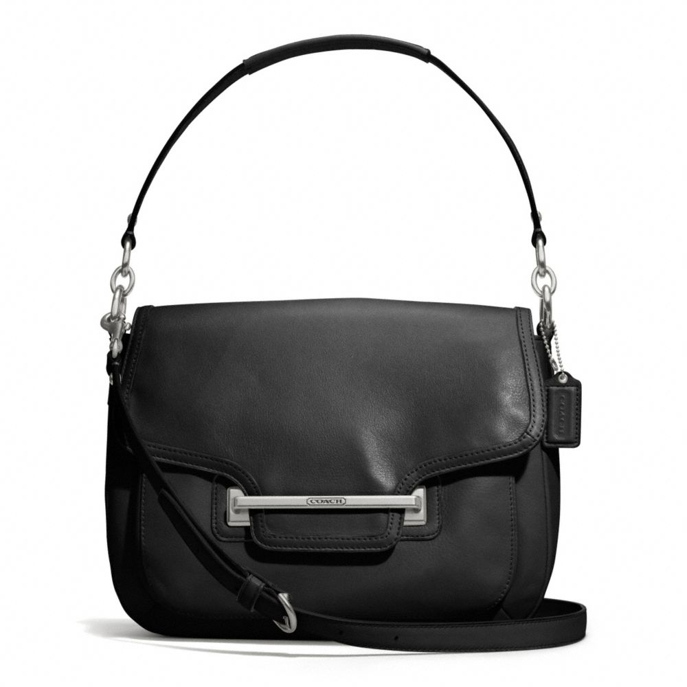 COACH F27481 Taylor Leather Flap Shoulder Bag SILVER/BLACK