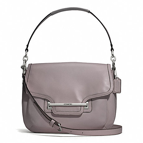 COACH f27481 TAYLOR LEATHER FLAP SHOULDER BAG SILVER/PUTTY