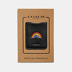 COACH F27508 Phone Pocket Sticker With Glitter Rainbow BLACK/MULTICOLOR