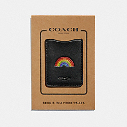 PHONE POCKET STICKER WITH GLITTER RAINBOW - COACH f27508 - BLACK/MULTICOLOR