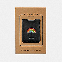 COACH PHONE POCKET STICKER WITH GLITTER RAINBOW - BLACK/MULTICOLOR - F27508