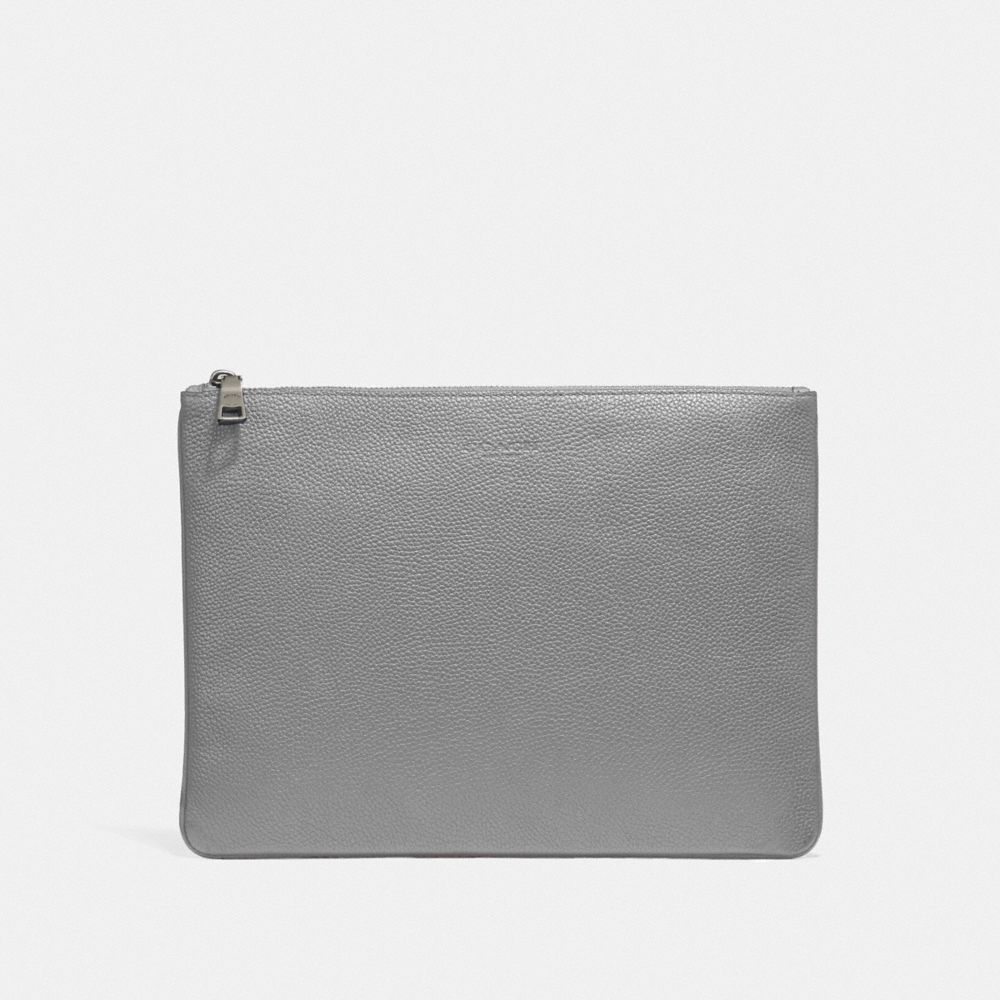 LARGE MULTIFUNCTIONAL POUCH - HEATHER GREY - COACH F27564