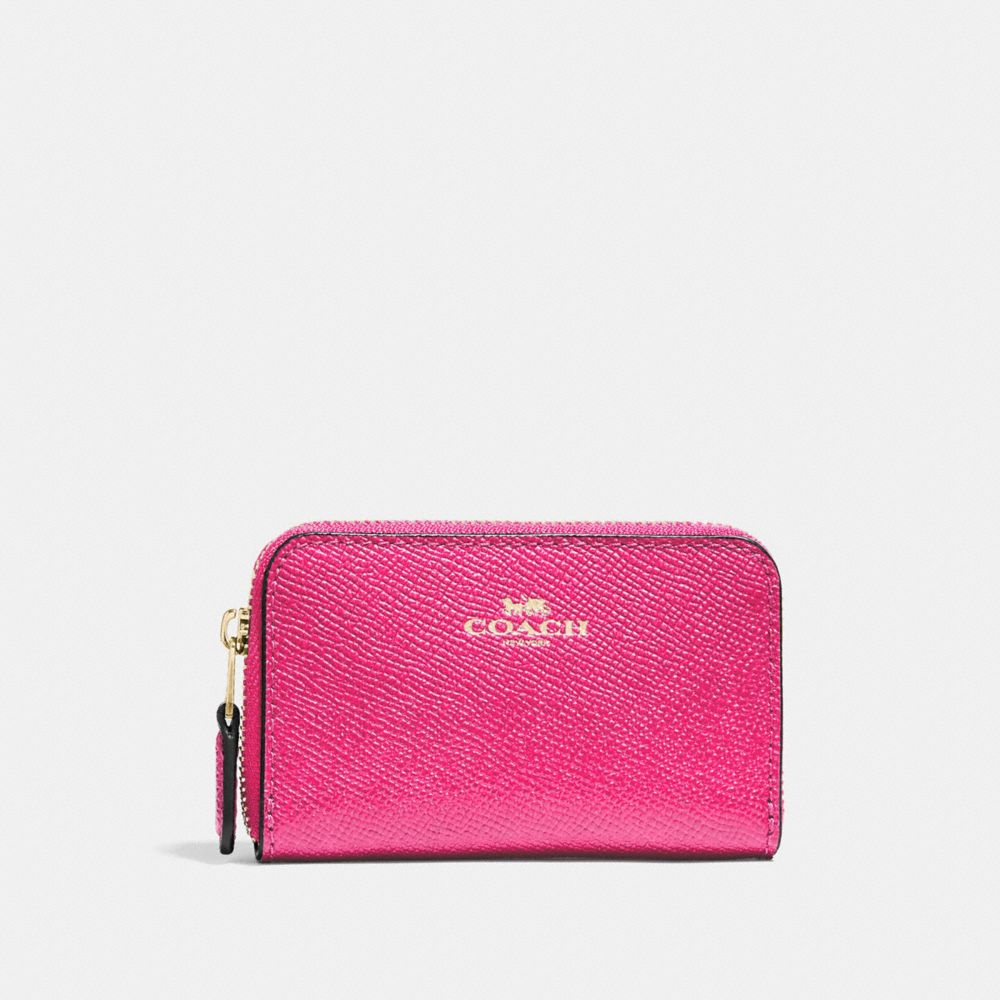 COACH ZIP AROUND COIN CASE - PINK RUBY/GOLD - F27569