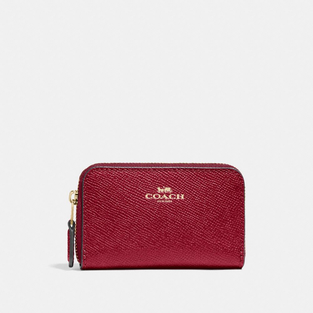 ZIP AROUND COIN CASE - F27569 - CHERRY /LIGHT GOLD