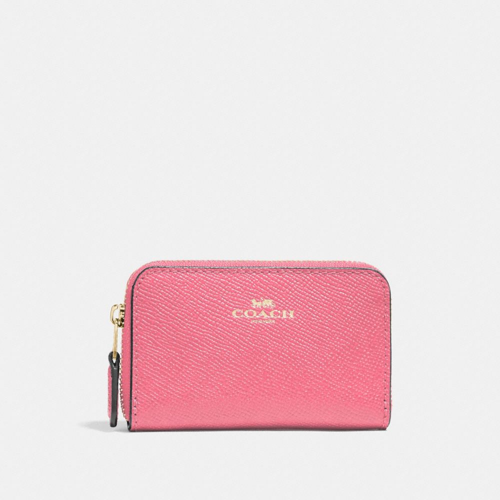 COACH ZIP AROUND COIN CASE - PEONY/LIGHT GOLD - F27569