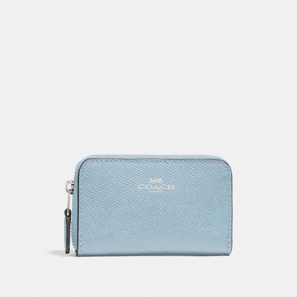 COACH F27569 ZIP AROUND COIN CASE CORNFLOWER/SILVER