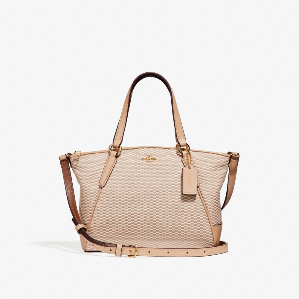 MINI KELSEY SATCHEL - f27574 - MILK/BEECHWOOD/LIGHT GOLD