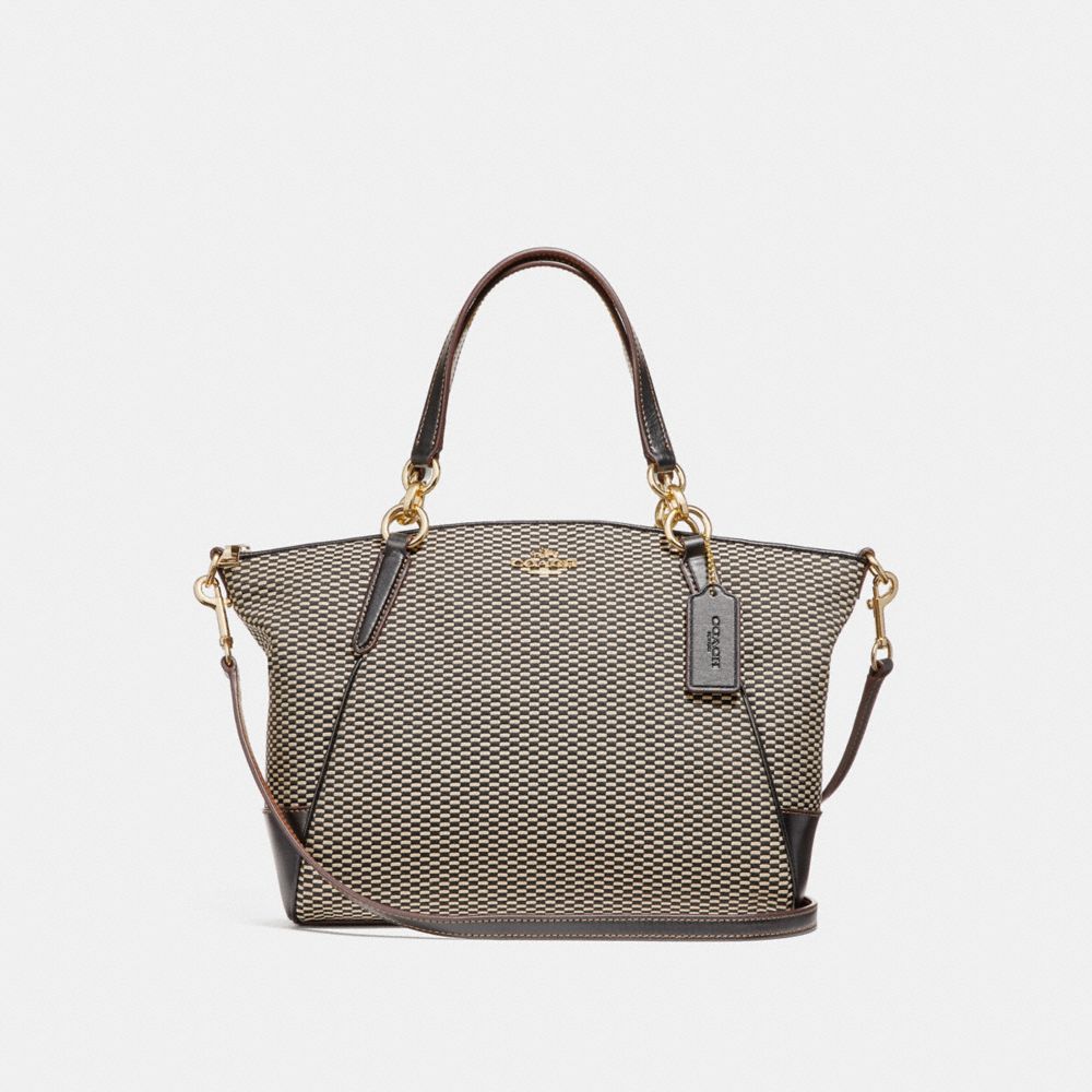 COACH F27576 SMALL KELSEY SATCHEL MILK/BLACK/LIGHT-GOLD