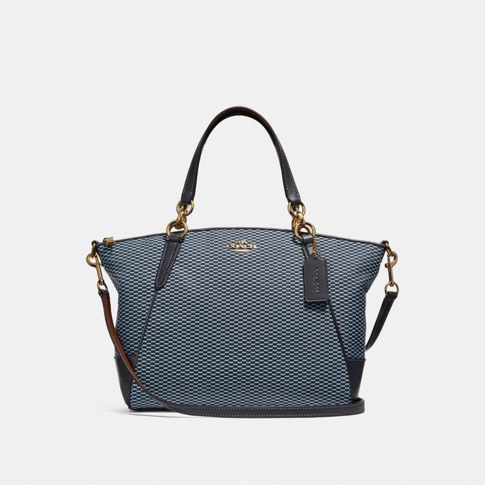 SMALL KELSEY SATCHEL - f27576 - BLUE/MULTI/LIGHT GOLD