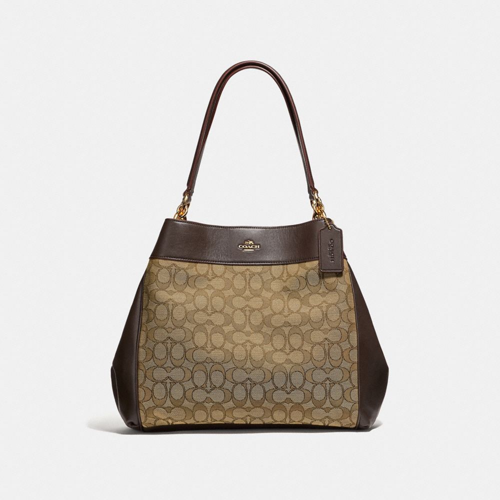 LEXY SHOULDER BAG IN SIGNATURE JACQUARD - KHAKI/BROWN/LIGHT GOLD - COACH F27579