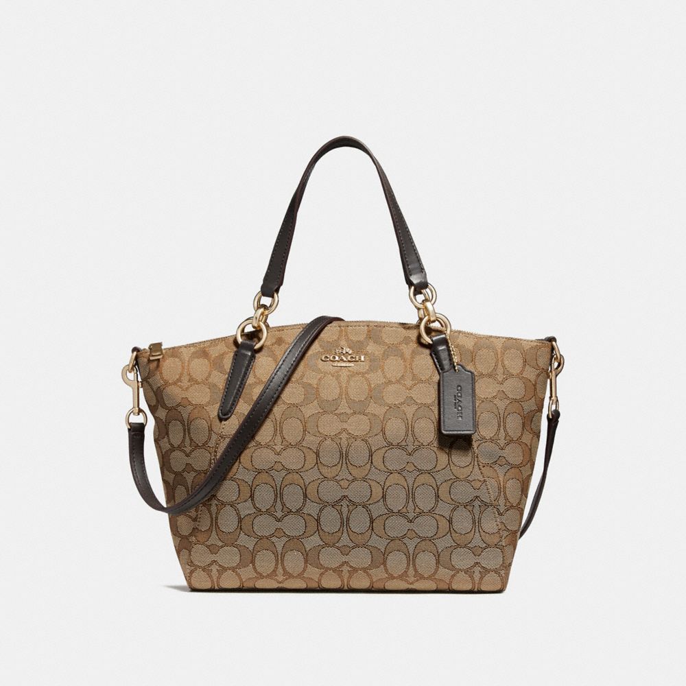 COACH F27582 SMALL KELSEY SATCHEL IN SIGNATURE JACQUARD KHAKI/BROWN/LIGHT GOLD