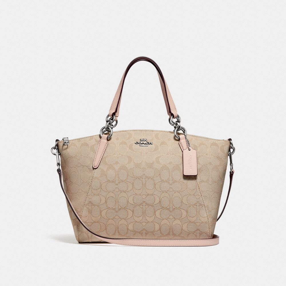 small kelsey satchel in signature jacquard