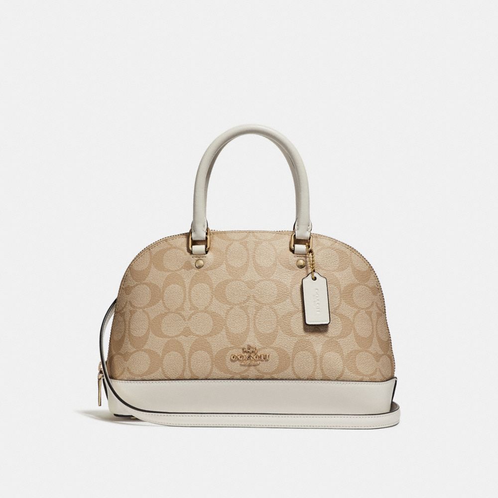 MINI SIERRA SATCHEL IN SIGNATURE CANVAS - COACH f27583 - LIGHT KHAKI/CHALK/IMITATION GOLD