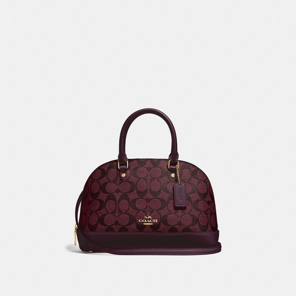 COACH F27583 Mini Sierra Satchel In Signature Canvas OXBLOOD 1/LIGHT GOLD