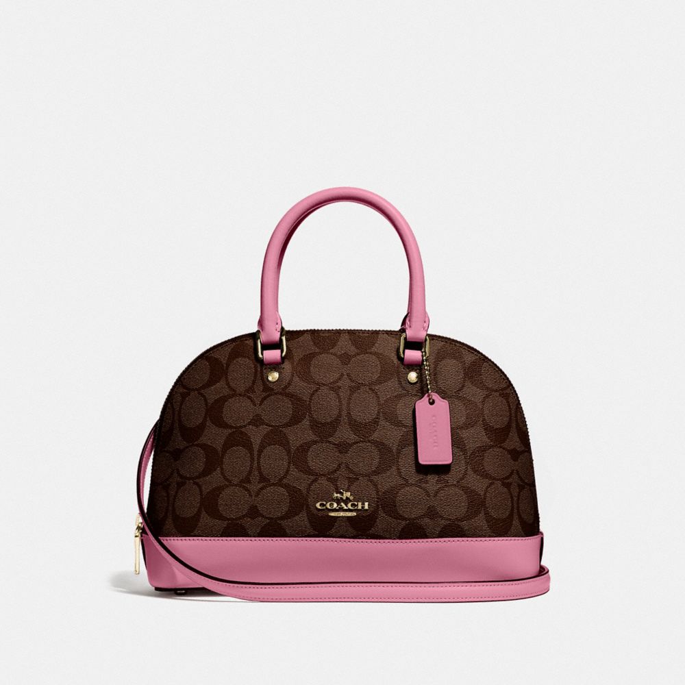 COACH F27583 Mini Sierra Satchel In Signature Canvas IM/BROWN PINK ROSE