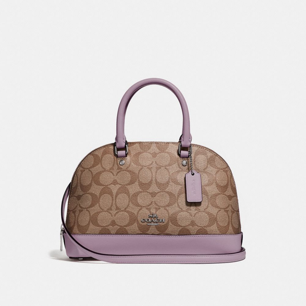 MINI SIERRA SATCHEL IN SIGNATURE CANVAS - KHAKI/JASMINE/SILVER - COACH F27583