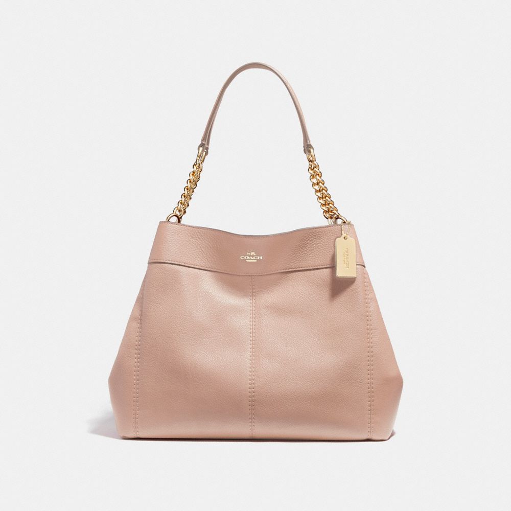 COACH F27594 Lexy Chain Shoulder Bag NUDE PINK/LIGHT GOLD