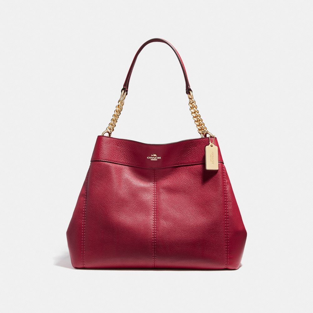 LEXY CHAIN SHOULDER BAG - LIGHT GOLD/DARK RED - COACH F27594