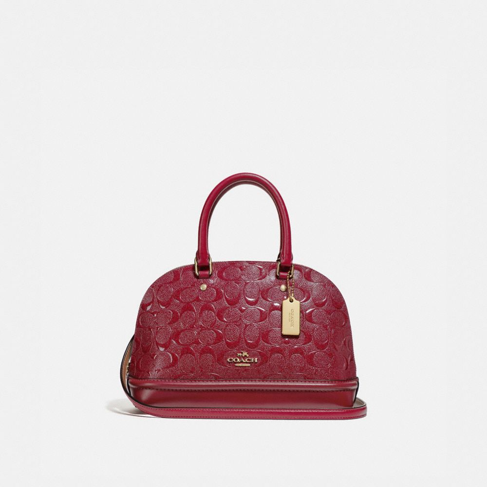 COACH F27597 MINI SIERRA SATCHEL IN SIGNATURE LEATHER CHERRY-/LIGHT-GOLD