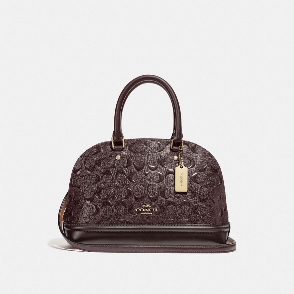 COACH F27597 Mini Sierra Satchel In Signature Leather OXBLOOD 1/LIGHT GOLD