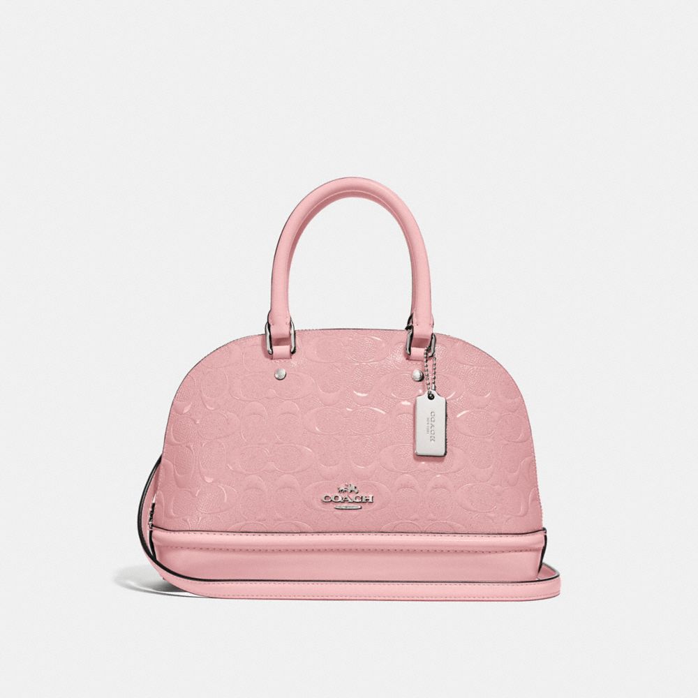 MINI SIERRA SATCHEL IN SIGNATURE LEATHER - F27597 - PETAL/SILVER