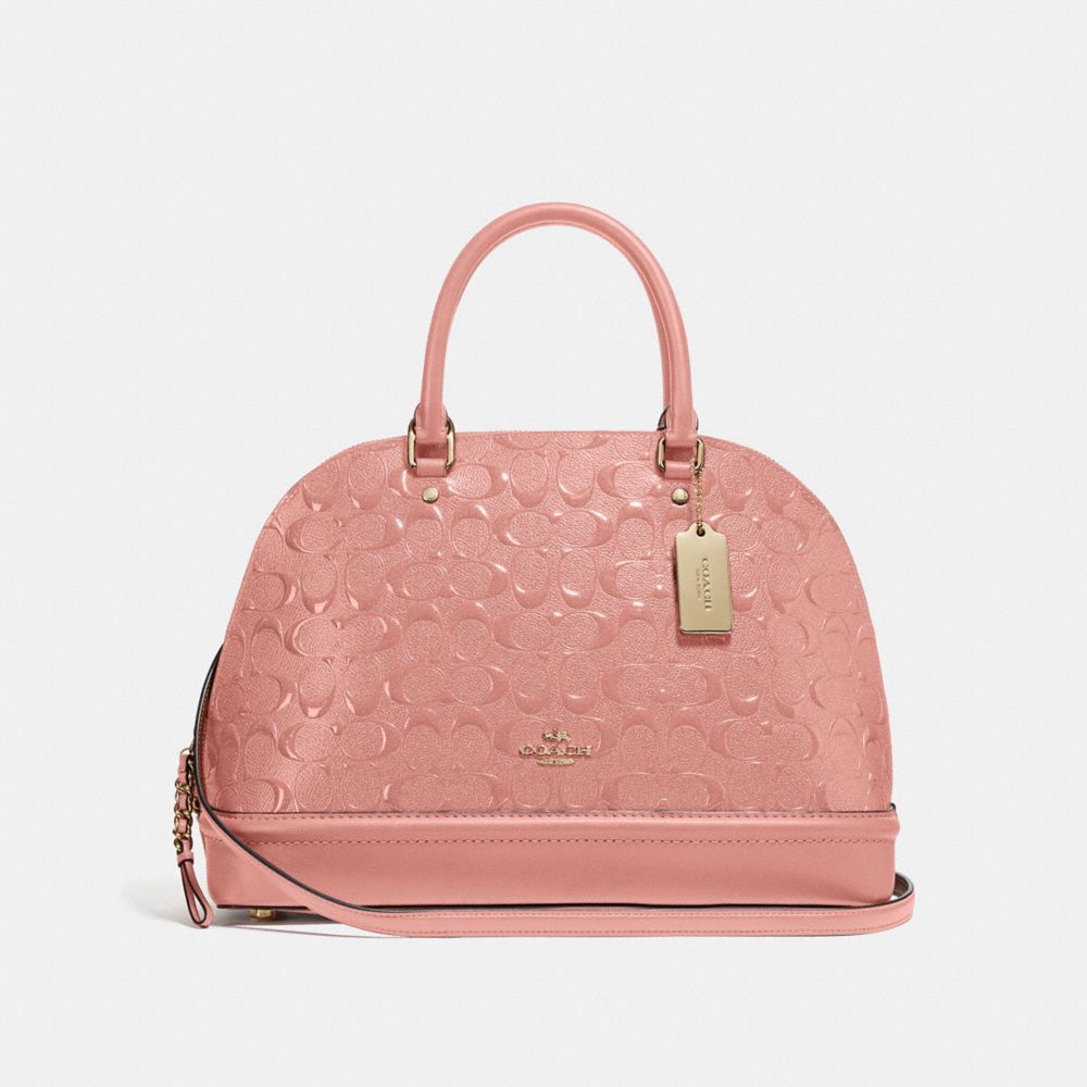 SIERRA SATCHEL IN SIGNATURE LEATHER - F27598 - MELON/LIGHT GOLD