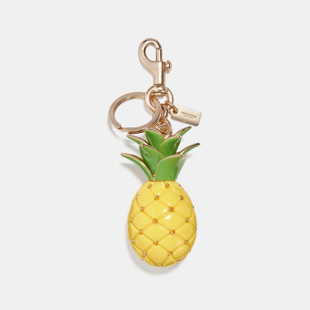 COACH F27699 Pineapple Bag Charm GOLD/YELLOW