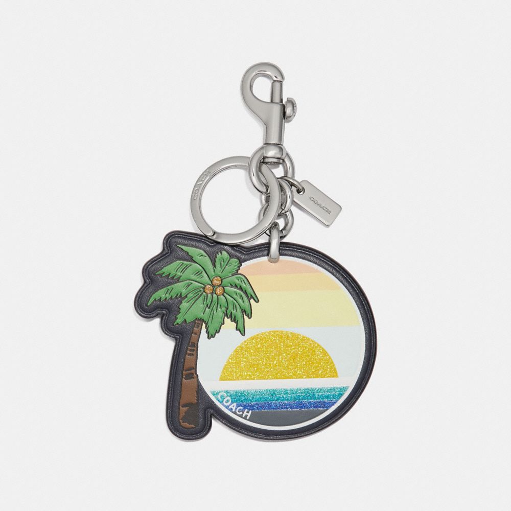 PALM TREE BAG CHARM - COACH f27708 - MULTI/SILVER